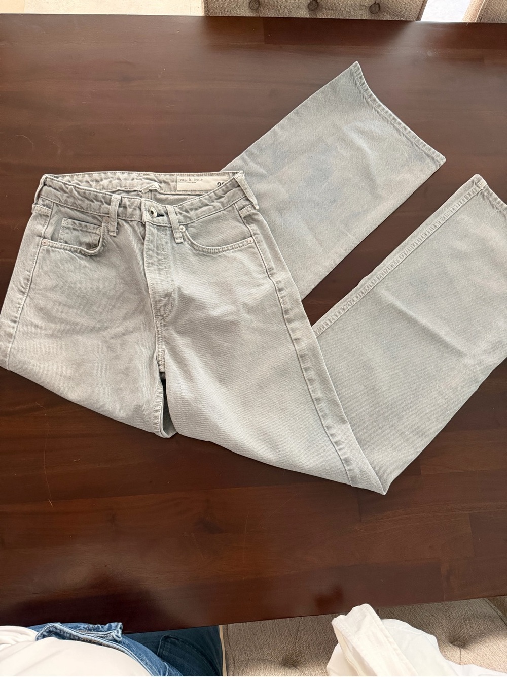 Rag & Bone Logan Mid Rise Wide Leg Jeans In Gray (J3) - Picture 2 of 6
